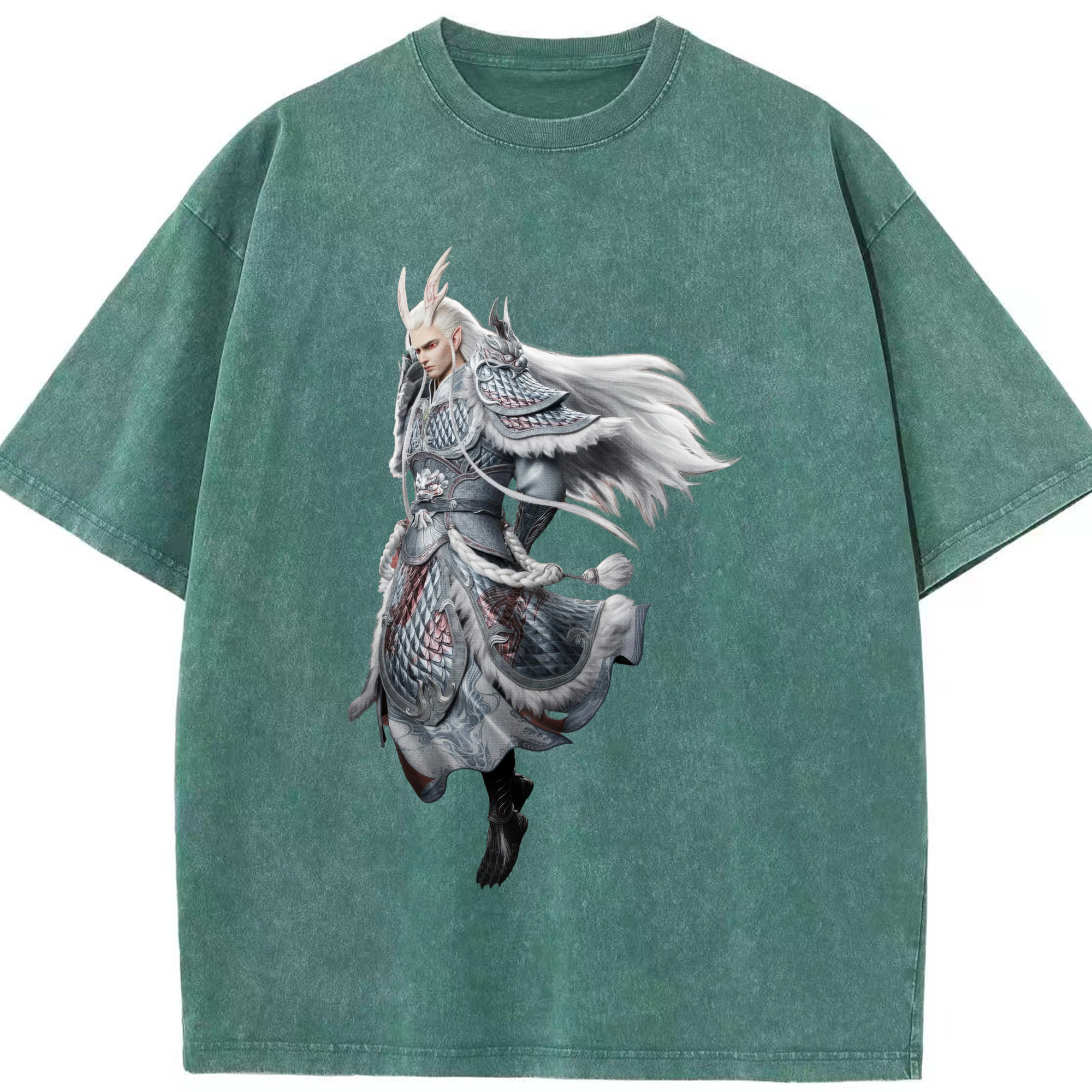 （画像用） Ne Zha 2 ナタ 魔童の大暴れ 綿100% ヴィンテージ風 半袖Tシャツ（フロントプリント）